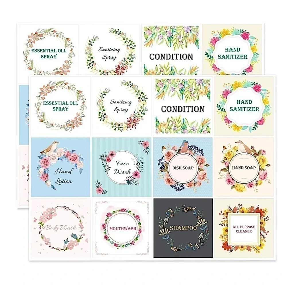 24 Pcs Waterproof Soap Labels Cleaning Labels for Glass/Plastic Bottles